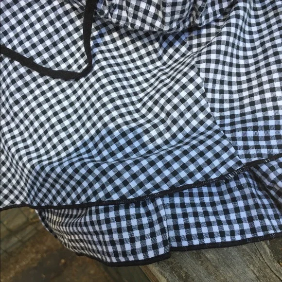 Fresh + Wear layered black and white peasant drop waist gingham midi skirt - Picture 6 of 7